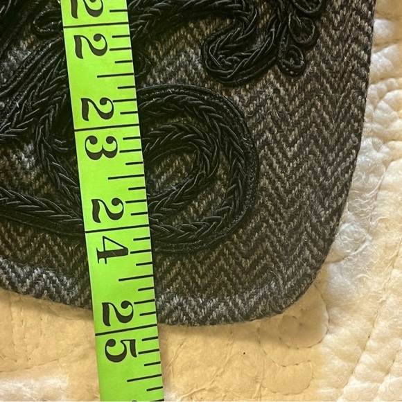 Soft Surroundings Appliquéd Herringbone Blazer Wool Blend Vintage Style Boho,Med - Picture 9 of 10